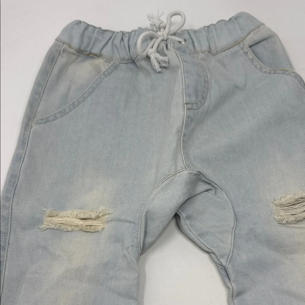 Duke of London Distressed Kids Light Blue Jeans Size 5